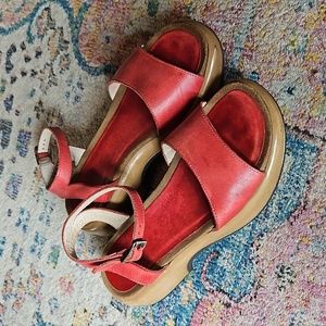 Dansko red leather sandals 36